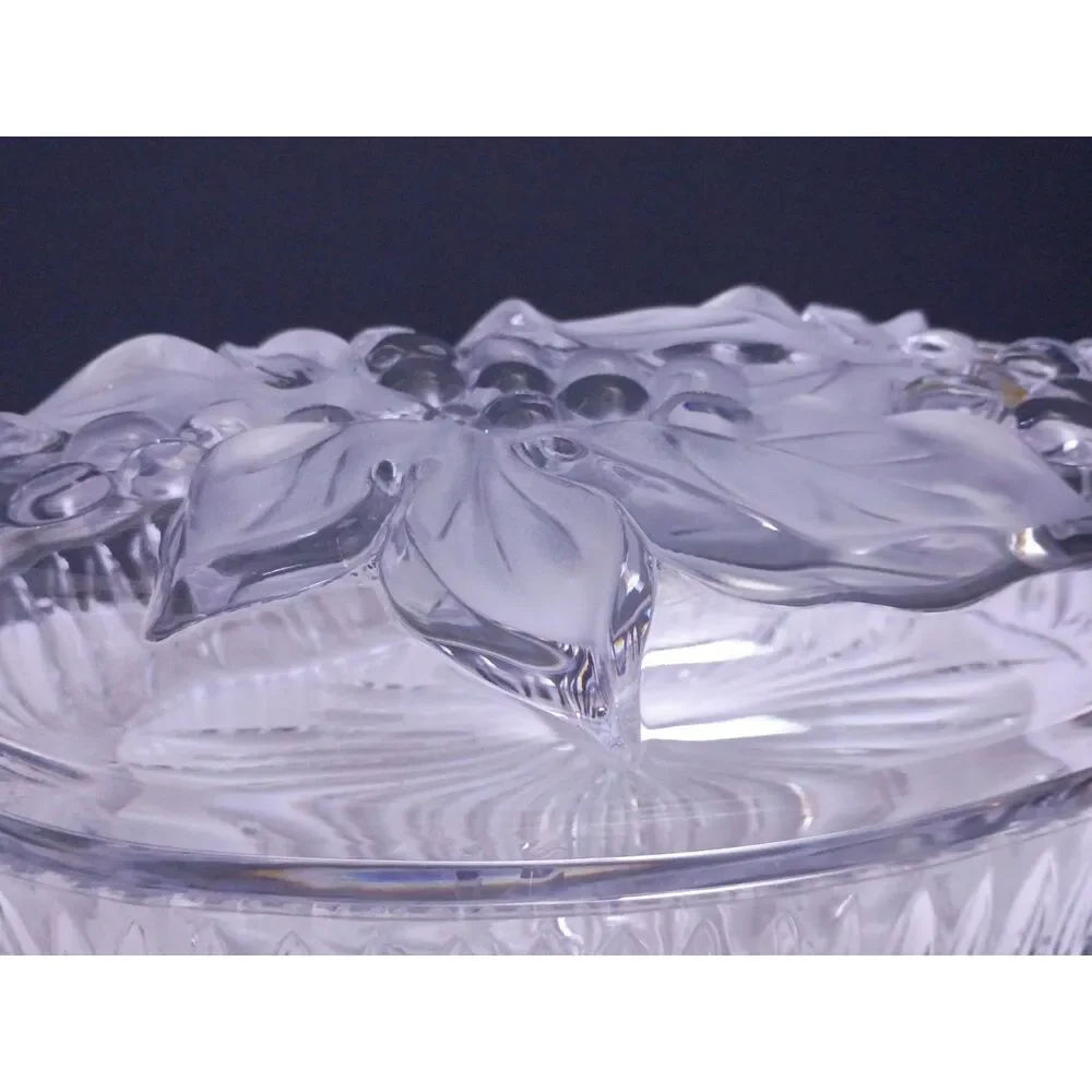Studio Nova by Mikasa Napa Valley Grape Leaf Design Vintage Crystal Covered Dish